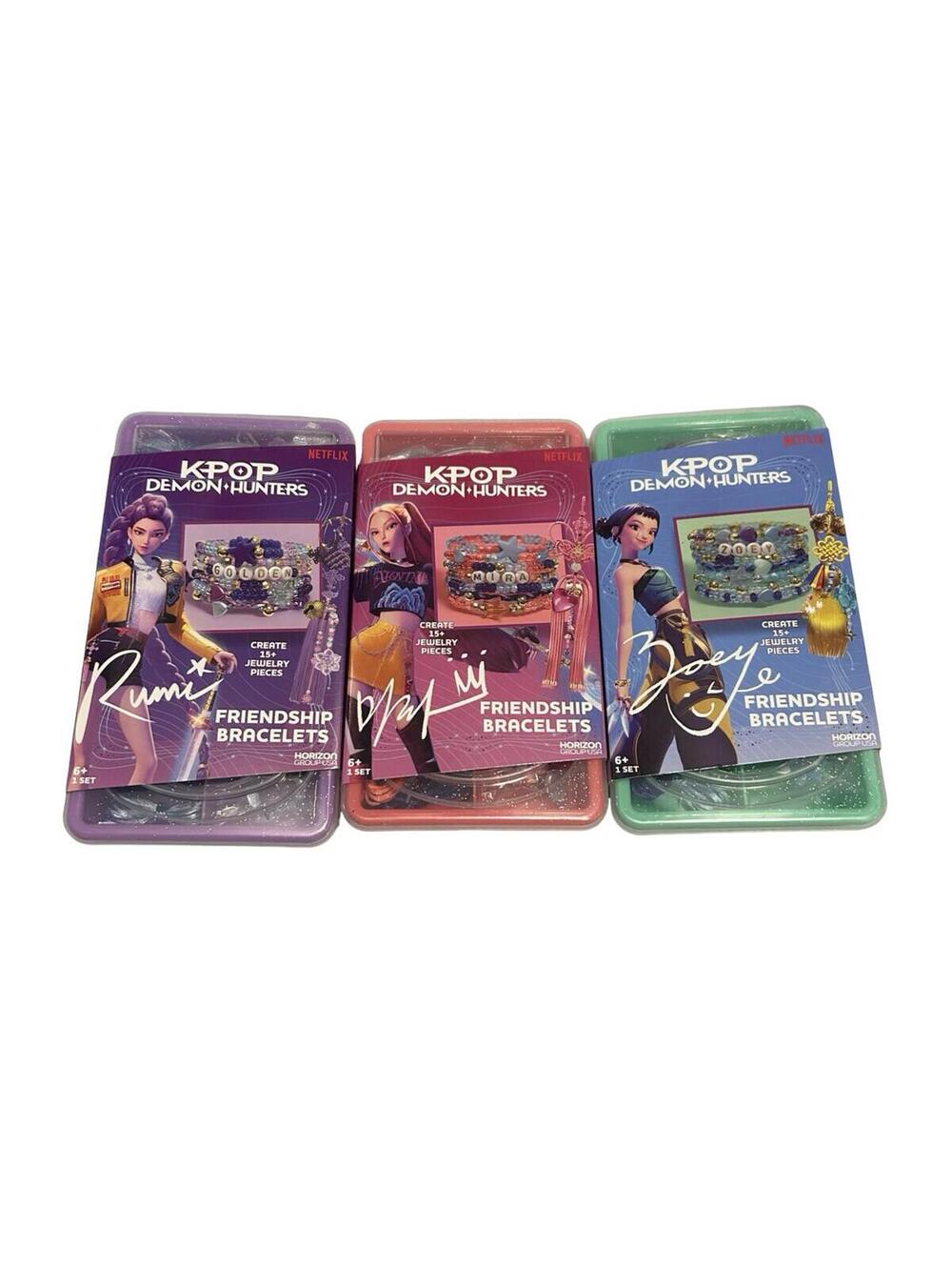 KPOP Demon Hunters Friendship Bracelet Kits Set of 3 Rumi Mira Zoey Craft Jewelr